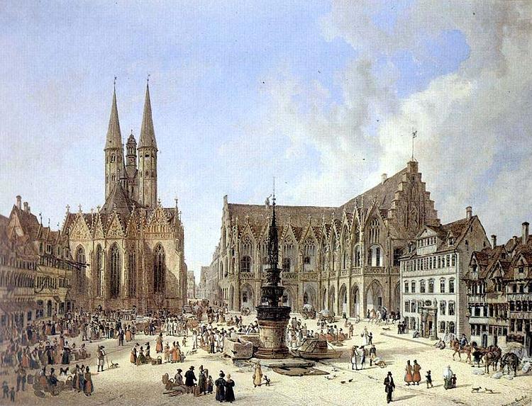 Domenico Quaglio Domenico Quaglio Braunschweig Altstadtmarkt 1834 oil painting image